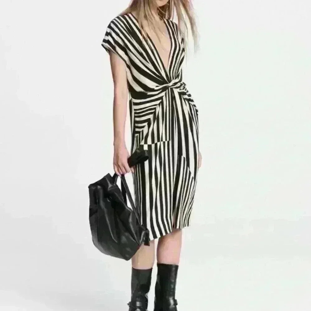 rag & bone Black and White Striped Dress